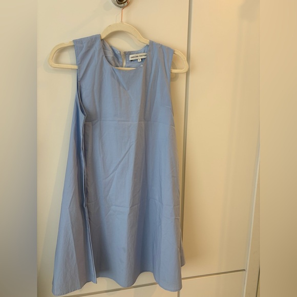 English Factory Tan Sweater with Blue Dress - Picture 7 of 10